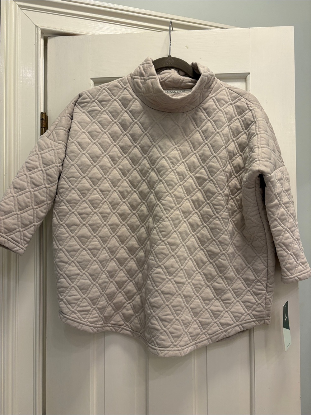 Tuckernuck Quilted Mock Neck Women's Sweater - Light Beige XS-S